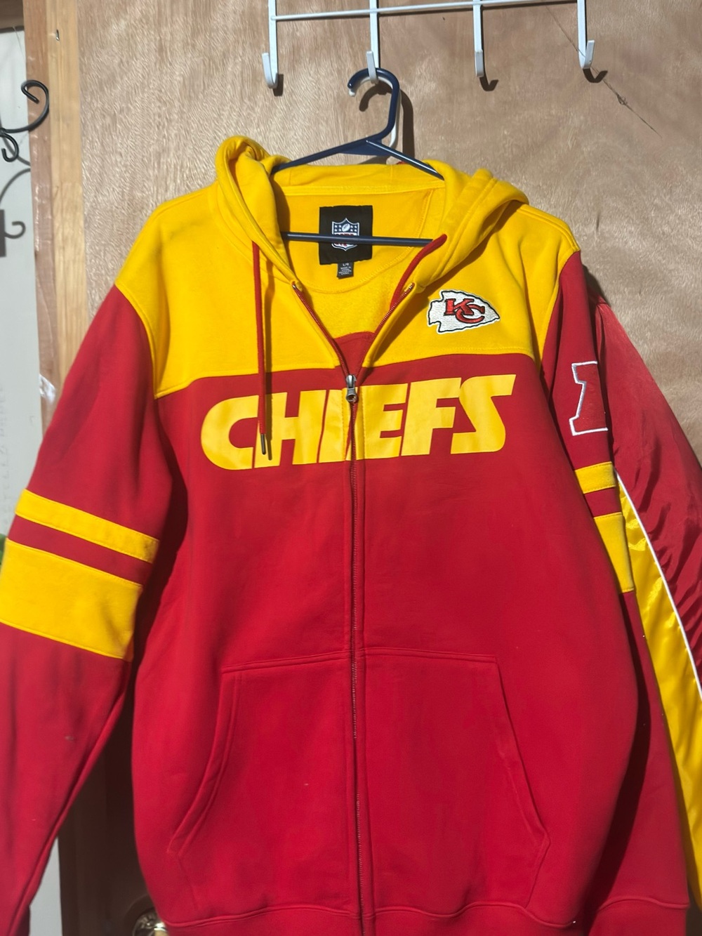 NFL Chiefs Red and Yellow Full-Zip Hoodie Jacket